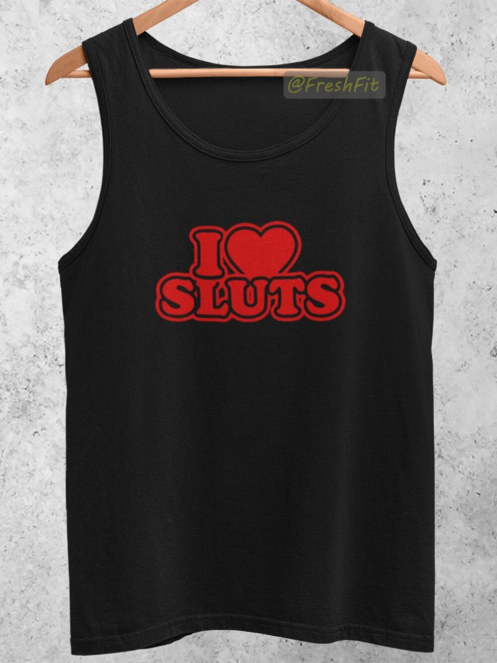 🆕Funny Inappropriate I Heart Sl*ts Black Tank Top